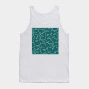 starfish aloha hawaii pattern teal and white Tank Top